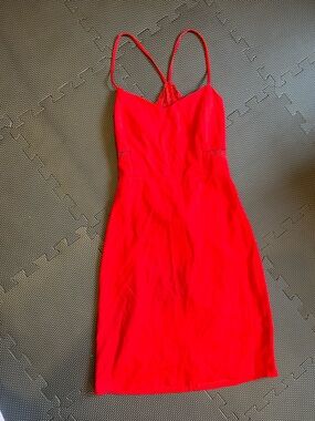 Express Red Spaghetti-Strap Mini Dress